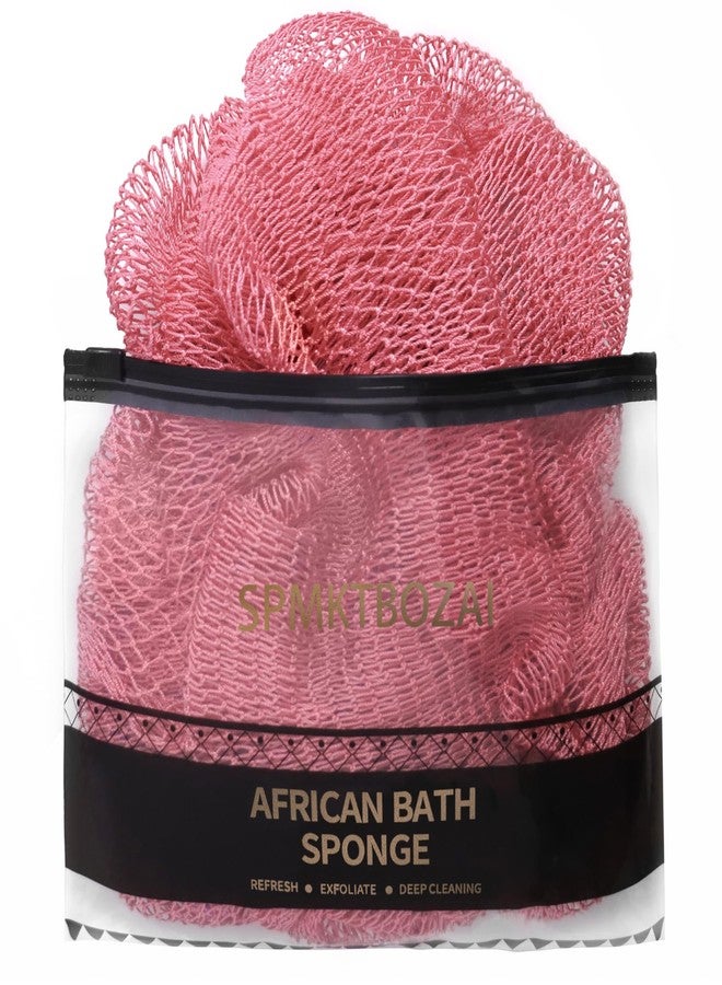 SPMKTBOZAI African Net Sponge Authentic, Loofah Exfoliating Body Scrubber Bath Sponge, African Exfoliating Net Sponge Back Scrubber Washcloth for Shower, Body Care Bathing Accessories (Pink) - Image 1