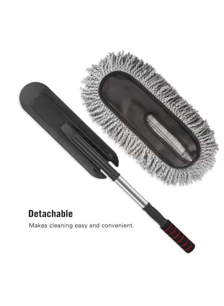 Soft Microfiber Dust Duster for Cleaning Car Window, Arabic Mop, Car Mop, Car Wiper, Car Cloth, Car Dust Duster Made of Ultra-Soft Microfiber with Extendable Handle, Car Brush Duster for Cleaning Dust Inside the Car, Multi-Purpose Brush for Interior and Exterior Car Cleaning, Made with Soft Microfiber, Handheld Vehicle Wiper, Car Squeegee, Easy-to-Clean Car Mop - Image 4