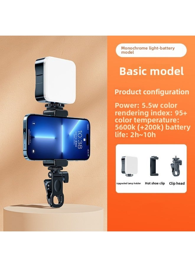 Portable Pocket Lightweight Tofu Lamp Handheld Camera Flashlight For Photography Live Broadcast Fill Light China Mainland Origin-Specifications:【white Light Standard Model】 Fill Light + Hot Shoe + C  - Image 1