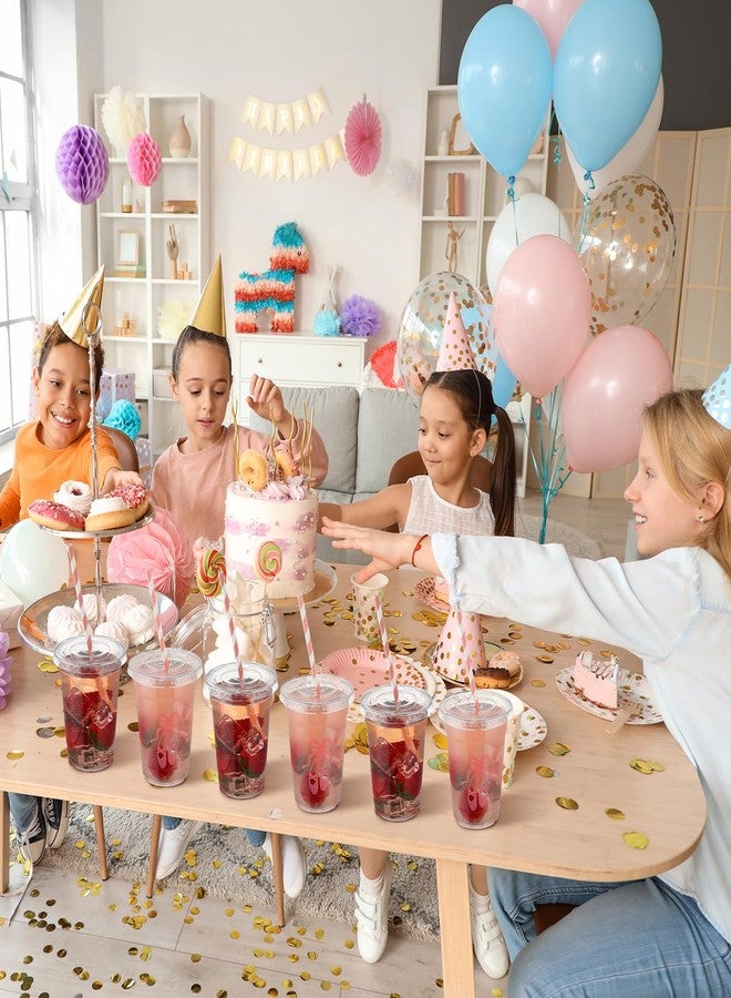 Jingmore 50 Sets Ballerina Disposable Cups with Lids and Straws Plastic Ballet Party Cold Beverage Drinking Cups for Birthday Ballerina Theme Ballet Dance Party Supplies - Image 5