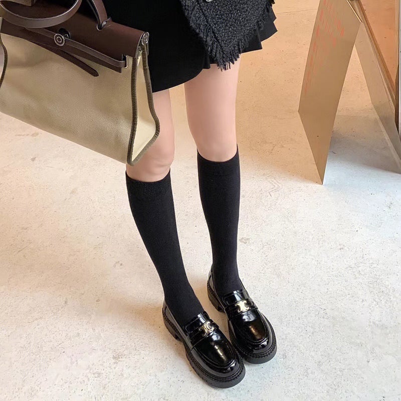 New Arc De Triomphe Loafers Thick-Soled Heated Shoes Women'S Genuine Leather British-Style Black Small Leather Shoes Thick Heeled Casual Single-Layer Shoes - Image 3