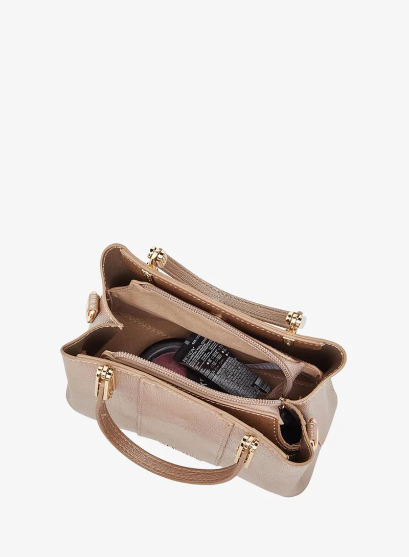 Flora Bella By Shoexpress GOLD Textured Tote Bag With Detachable Strap Ramadan Collection for Women | Best Price UAE