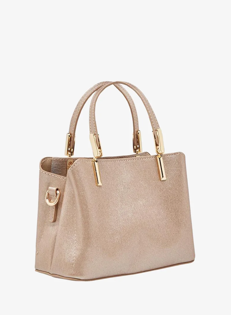 Flora Bella By Shoexpress GOLD Textured Tote Bag With Detachable Strap Ramadan Collection for Women | Best Price UAE