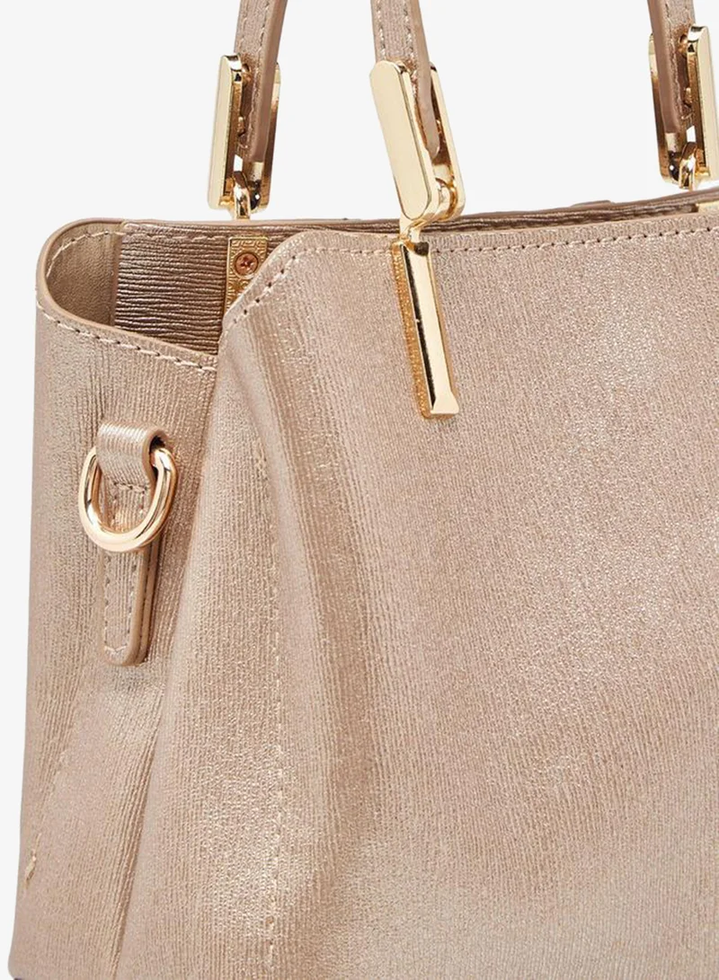 Flora Bella By Shoexpress GOLD Textured Tote Bag With Detachable Strap Ramadan Collection for Women | Best Price UAE