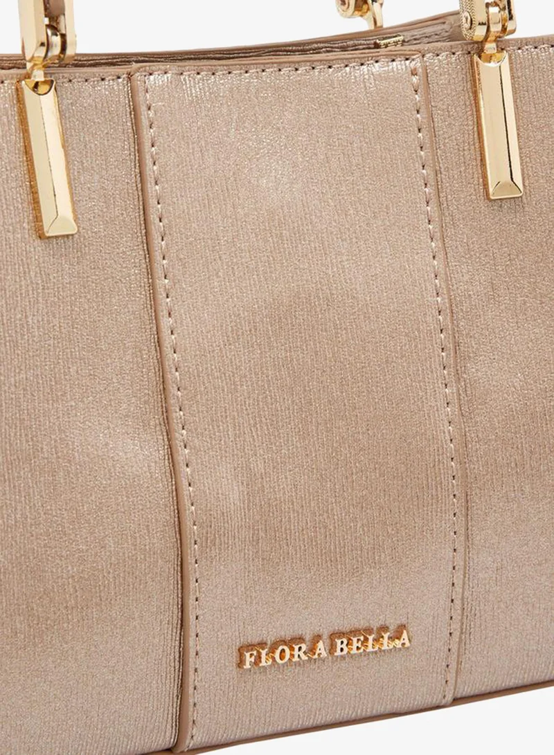 Flora Bella By Shoexpress GOLD Textured Tote Bag With Detachable Strap Ramadan Collection for Women | Best Price UAE