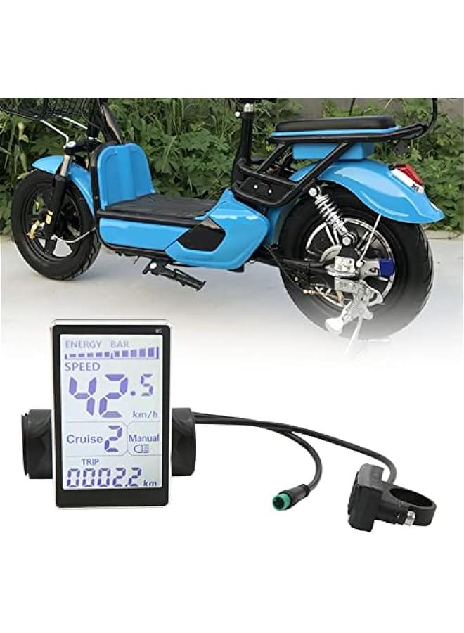 Electric LCD Display Meter, 5 Pin 24V 36V 48V 60V Universal E Scooter M5 LCD Panel Screen Cycling Odometer Computer for 31.8 22.2mm Electric Bikes - Image 3