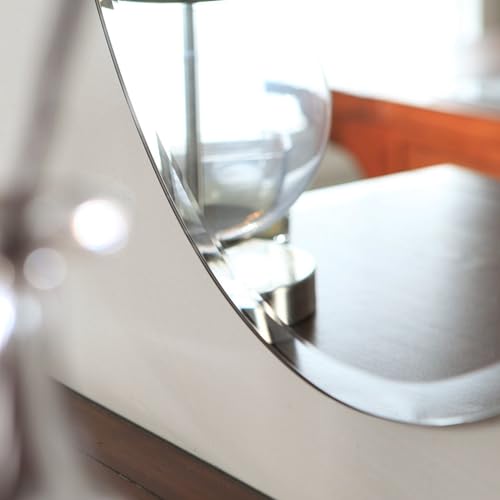SDG Glass Frameless Oval Wall Mount Bathroom Mirror (18 X 24Inch, Silver)(Unframed) - Image 2