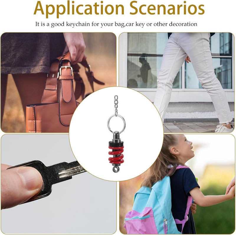 PATKAW Motorcycle Keychain Shock Absorber Ring Portable Automotive Keychain Pendant Black Red Motorbike Decoration for Men Car Accessories - Image 2