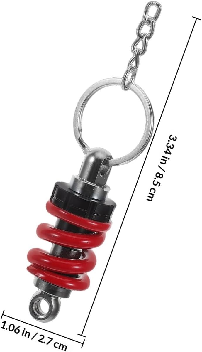 PATKAW Motorcycle Keychain Shock Absorber Ring Portable Automotive Keychain Pendant Black Red Motorbike Decoration for Men Car Accessories - Image 1