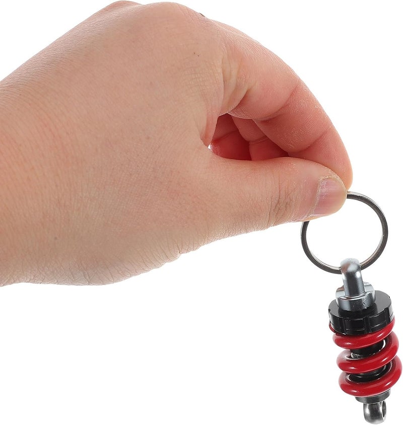 PATKAW Motorcycle Keychain Shock Absorber Ring Portable Automotive Keychain Pendant Black Red Motorbike Decoration for Men Car Accessories - Image 3