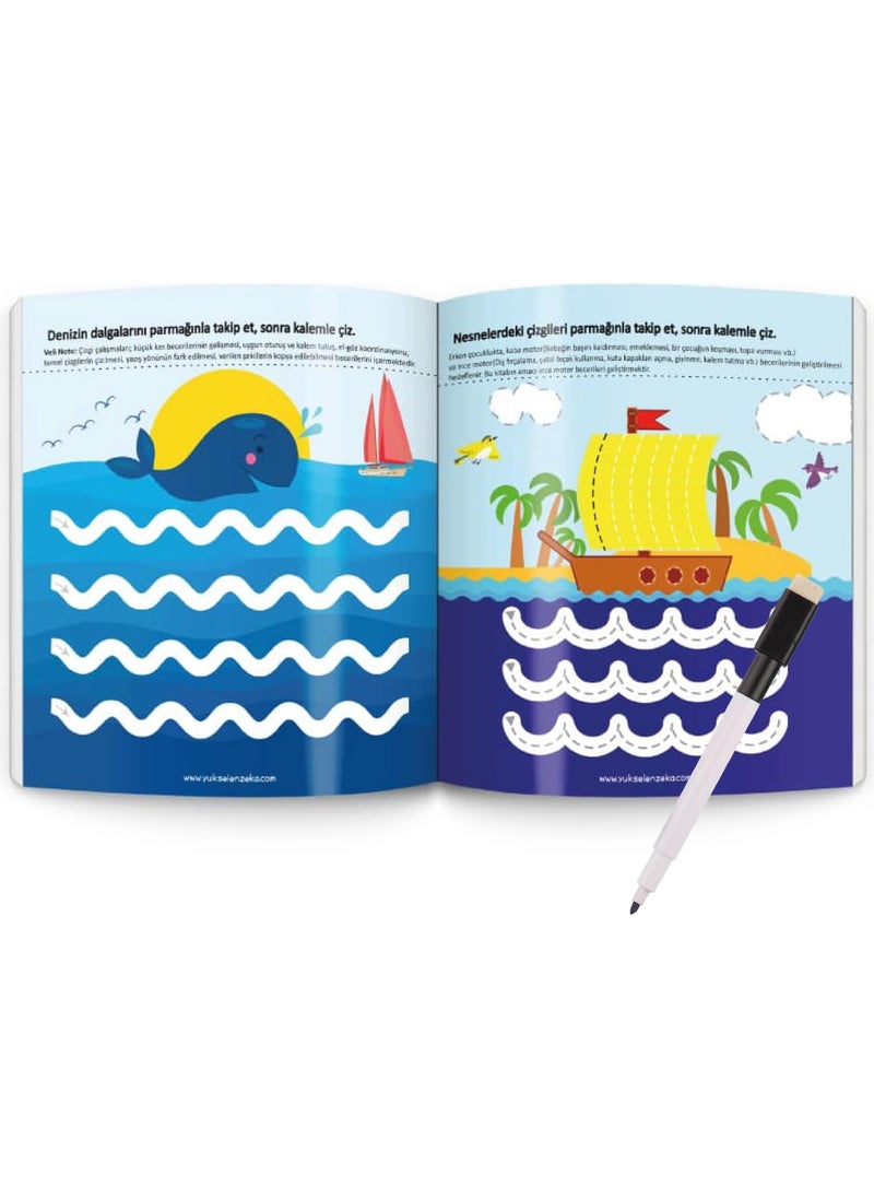 Yükselen Zeka Rising Intelligence 2-4 Years Old Inventor Ant Write-Erase Books 1st Series  - Image 4