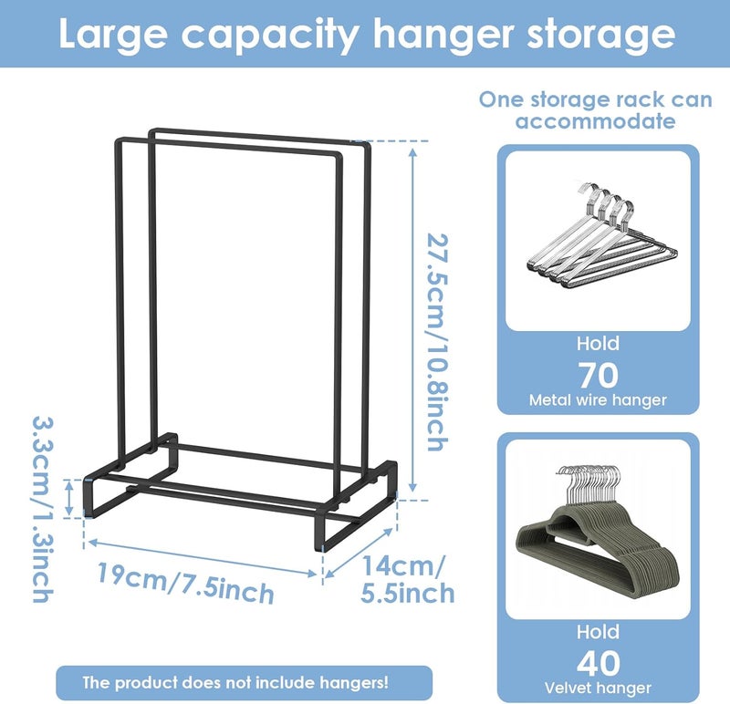 windforgecraft 2 Pcs Hanger Organizer, Hanger Stacker, Space-Saving Hanger Holder, Portable Hanger Holder Stand, Clothes Hanger Storage Rack Large Capacity Hanger Holder Stand for Laundry and Wardrobe - Image 3