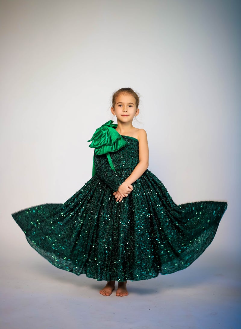 D'Daniela Sequin Emerald Dress - Image 1