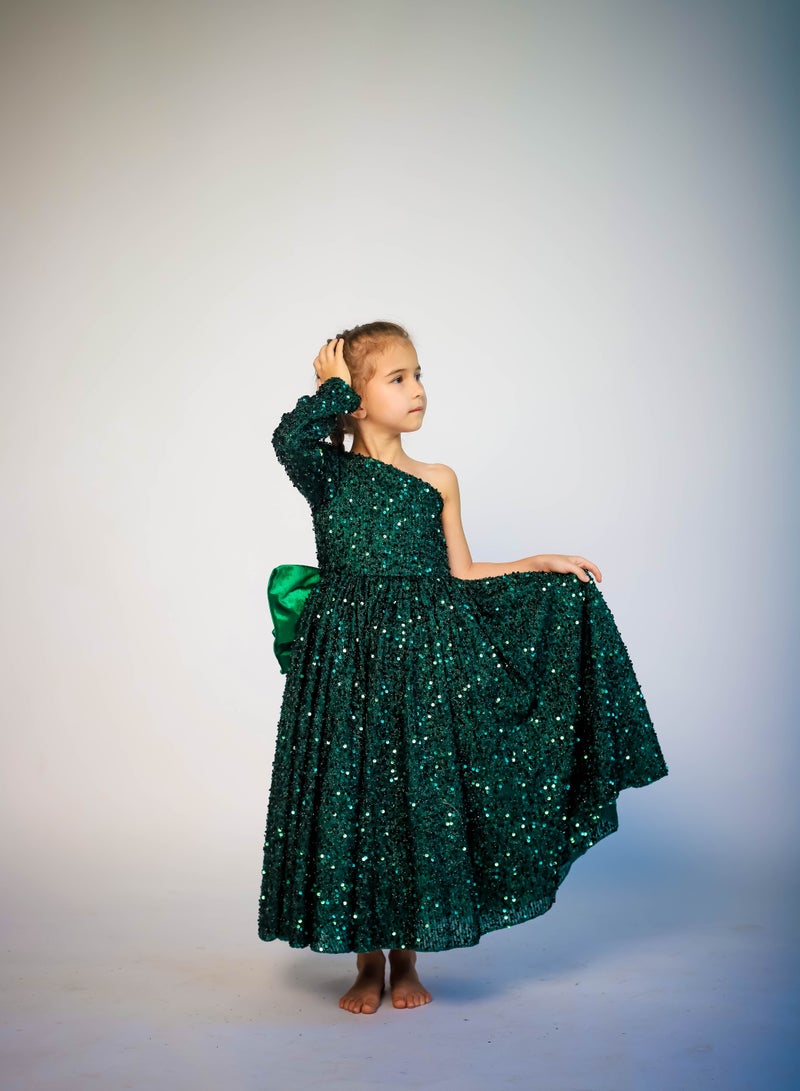 D'Daniela Sequin Emerald Dress - Image 3