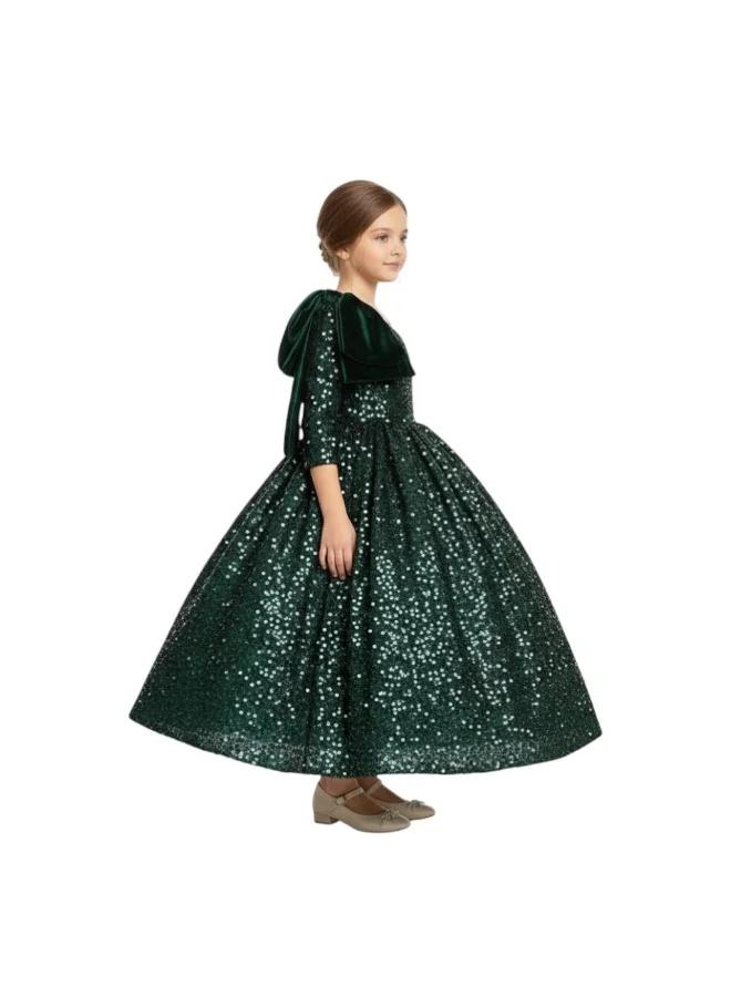 دىدانيالا فستان زمردي مرصع بالترتر