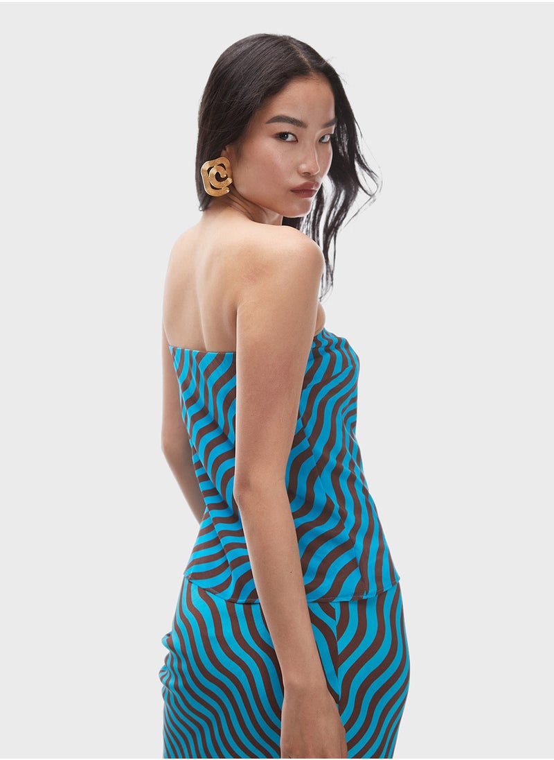 TOPSHOP Striped Bandeau Top  - Image 2