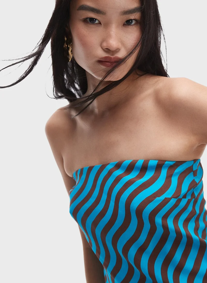 TOPSHOP Striped Bandeau Top