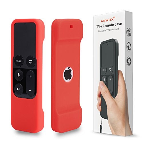 Akwox Apple TV Siri Remote Case with Lanyard (Rose Red) - 4th/5th Gen - Image 1