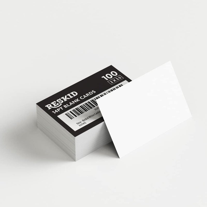 Reskid White Cardstock Thick Paper - Blank Heavy Weight 110 lb Cover Card Stock - 100 Pack (2.5x3.5, Inches) - Image 1