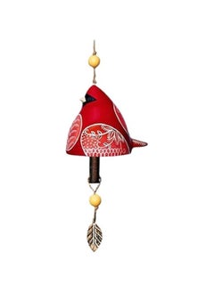 Bird Song Bell Garden Decoration,Ceramic Chimes Hanging Rustic Wind Chime Bird Song Bell Music Wind Chimes Festival Gift, Witness Friendship for Backyard Church Hanging Decor, The Porch Decor (Red)