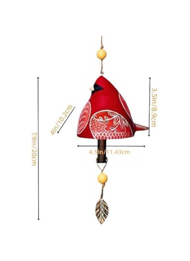 Generic - Bird Song Bell Garden Decoration,Ceramic Chimes Hanging Rustic Wind Chime Bird Song Bell Music Wind Chimes Festival Gift, Witness Friendship for Backyard Church Hanging Decor, The Porch Decor (Red) - Image 1