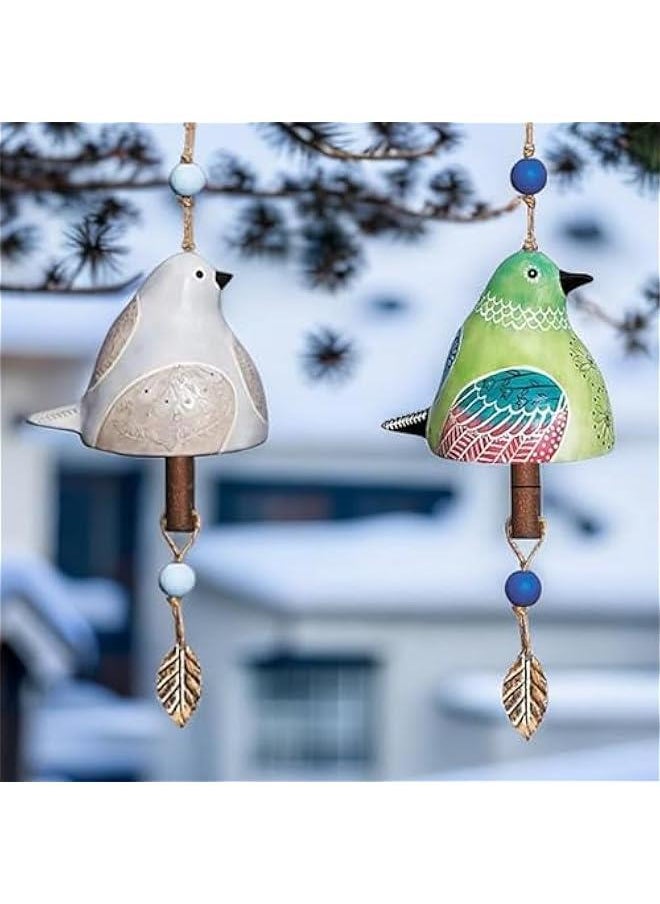 Generic - Bird Song Bell Garden Decoration,Ceramic Chimes Hanging Rustic Wind Chime Bird Song Bell Music Wind Chimes Festival Gift, Witness Friendship for Backyard Church Hanging Decor, The Porch Decor (Red) - Image 1