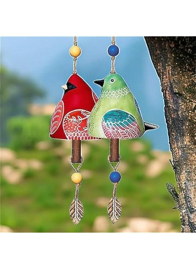 Generic - Bird Song Bell Garden Decoration,Ceramic Chimes Hanging Rustic Wind Chime Bird Song Bell Music Wind Chimes Festival Gift, Witness Friendship for Backyard Church Hanging Decor, The Porch Decor (Red) - Image 1