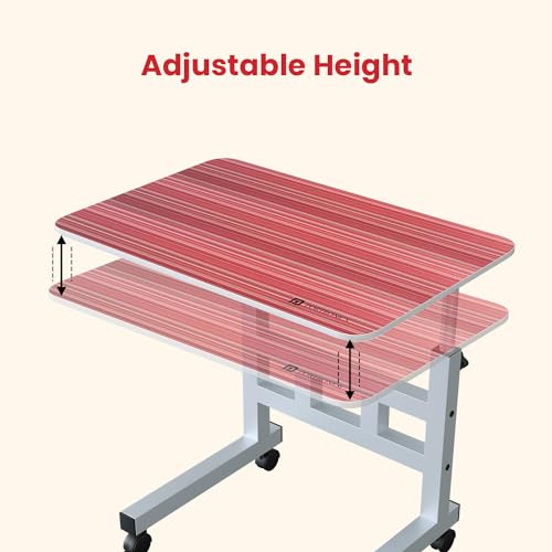 Portronics My Buddy D Wood Multipurpose Movable & Adjustable Table for Computer & Laptop(Crimson Red) - Image 3