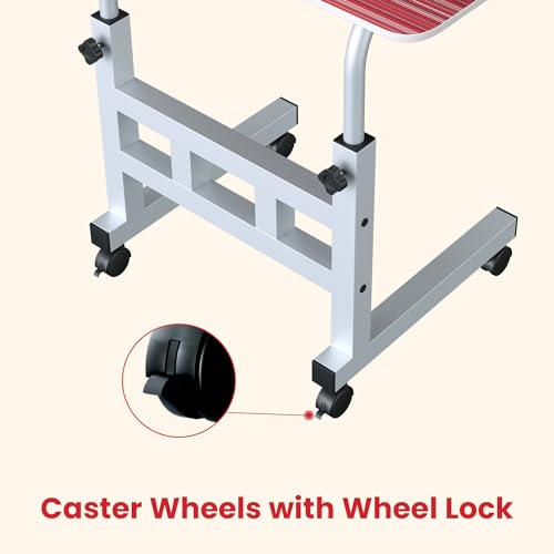 Portronics My Buddy D Wood Multipurpose Movable & Adjustable Table for Computer & Laptop(Crimson Red) - Image 4