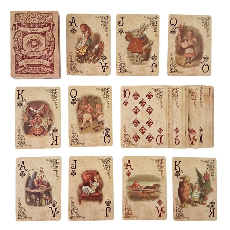 ASVP Shop Alice In Wonderland Playing Cards - Full Set is Ideal for Themed Parties, Props, Theme, and Games - Image 1