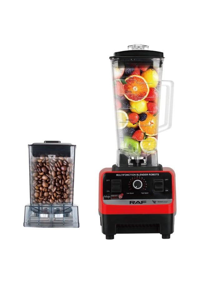 RAF Heavy Duty Electric Blender 2400W, 2.5L Jar, 6 Stainless Steel Blades, High-Speed Multifunction Blender for Smoothies, Juices, Ice Crushing & Coffee Grinding - Image 2