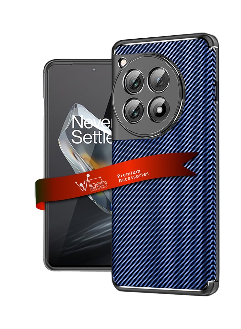 دبليو تيك غطاء حماية جانبي من مادة TPU بظهر صلب لهاتف OnePlus 12R 5G 2024 أزرق داكن - Image 1