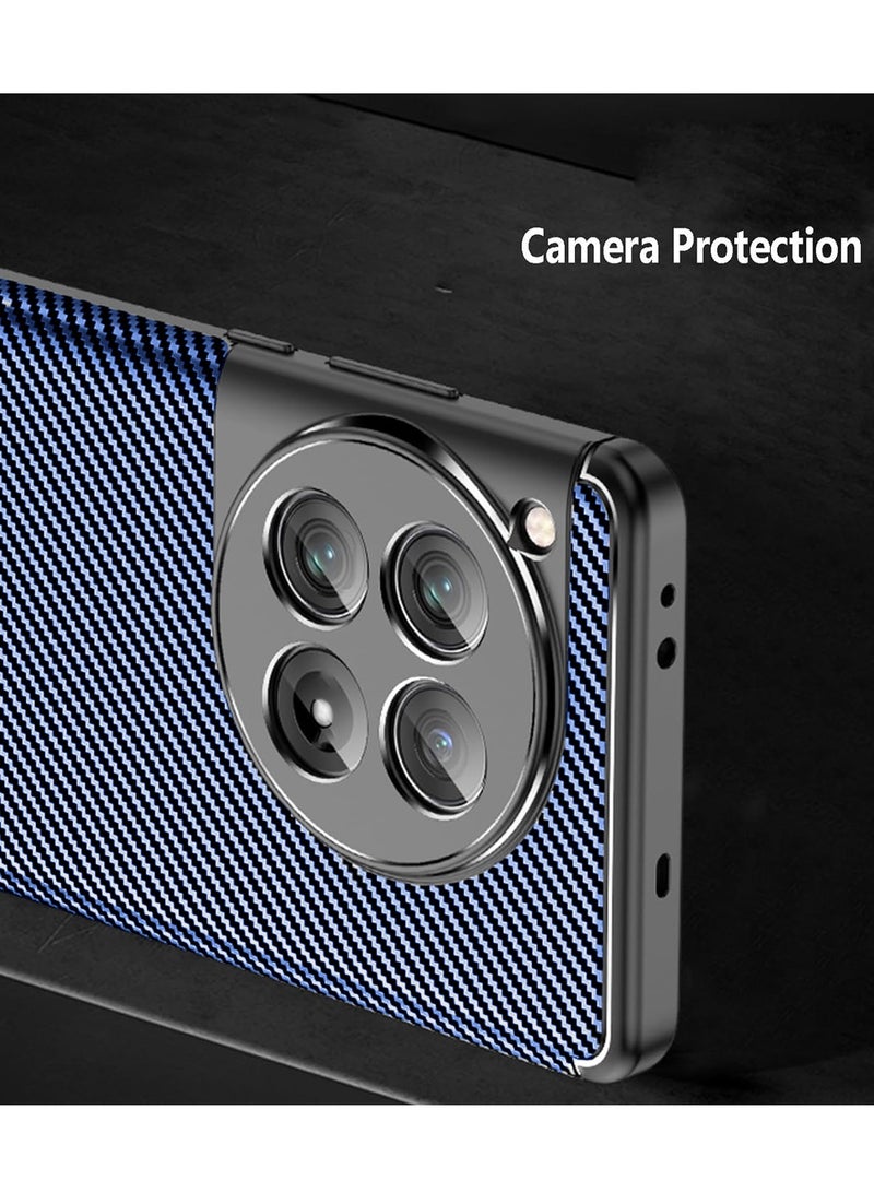 دبليو تيك غطاء حماية جانبي من مادة TPU بظهر صلب لهاتف OnePlus 12R 5G 2024 أزرق داكن - Image 2