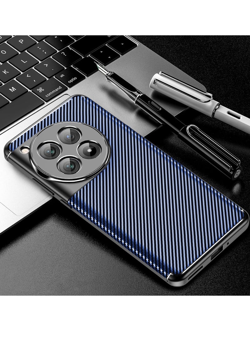 دبليو تيك غطاء حماية جانبي من مادة TPU بظهر صلب لهاتف OnePlus 12R 5G 2024 أزرق داكن - Image 4