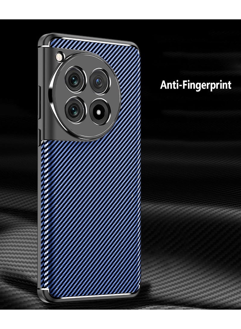 دبليو تيك غطاء حماية جانبي من مادة TPU بظهر صلب لهاتف OnePlus 12R 5G 2024 أزرق داكن - Image 3