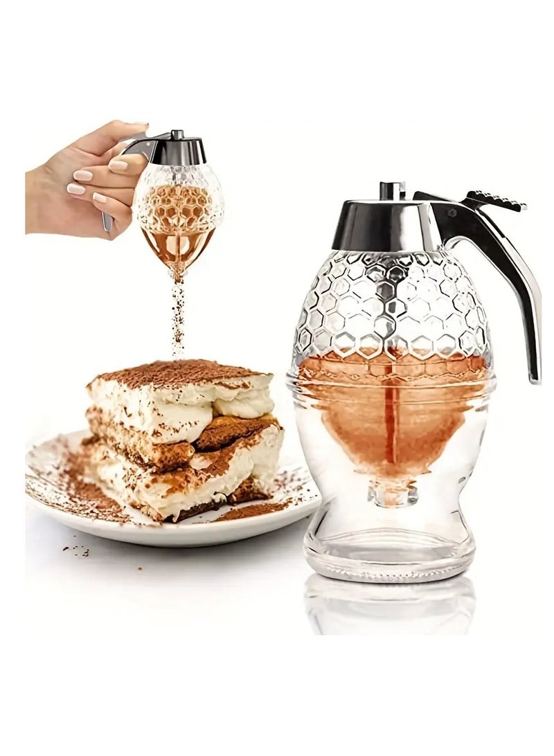 erorex 1pc Honey Dispenser No Drip Maple Syrup Dispenser Pretty Honey Comb Shape Honey Jar Honey Jar With Stand Large Bee Decor Weird Gadget Unusual Items Table Decoration Party Supplies Kitchen Supplies - Image 5
