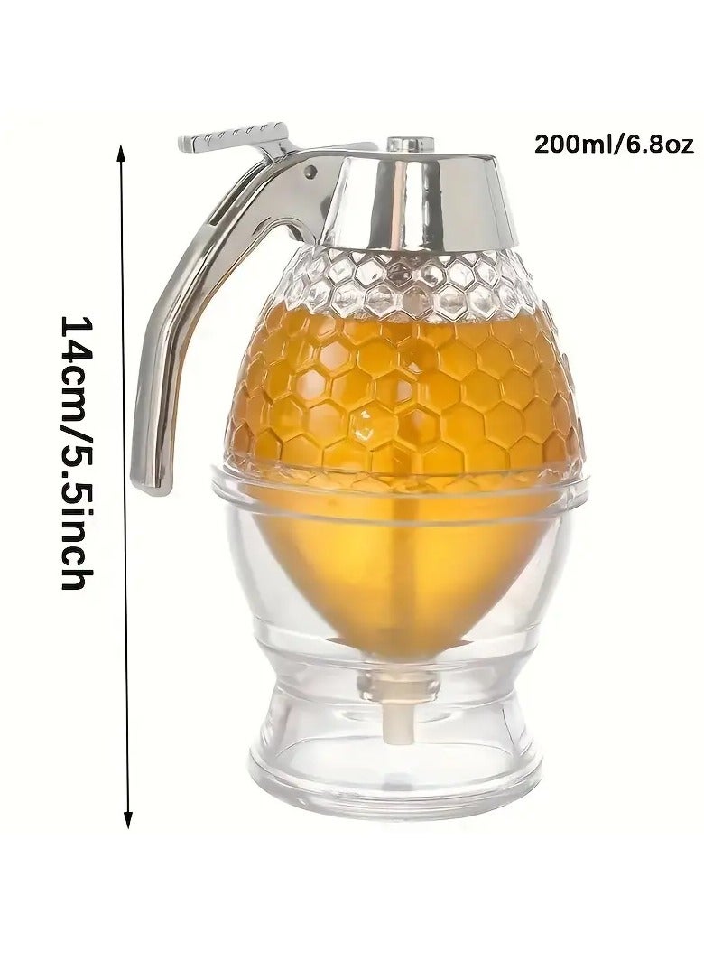 erorex 1pc Honey Dispenser No Drip Maple Syrup Dispenser Pretty Honey Comb Shape Honey Jar Honey Jar With Stand Large Bee Decor Weird Gadget Unusual Items Table Decoration Party Supplies Kitchen Supplies - Image 4