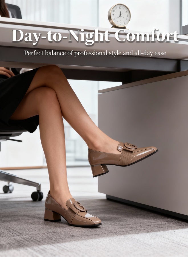 حذاء كعب سميك أنيق بمقدمة مربعة - Image 2