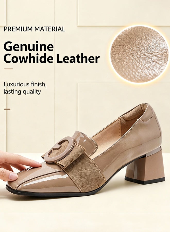 حذاء كعب سميك أنيق بمقدمة مربعة - Image 5