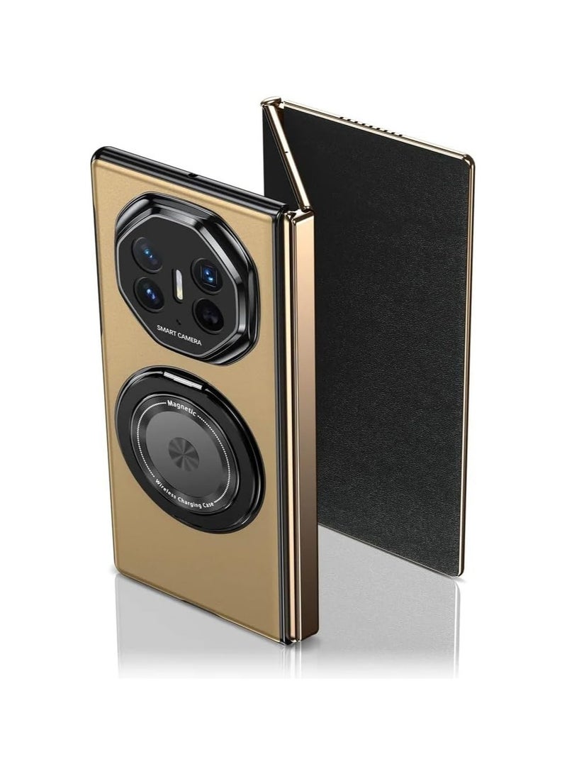 Compatible with Huawei Mate XT Ultimate Design Case with Magnetic Hinge Protection, 360 Rotatable Magnetic Ring Stand, Shockproof Thin Hard PC Cover