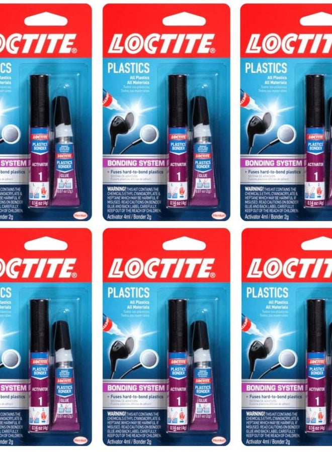 Loctite نظام لاصق بلاستيك لوكتايت 681925-6 مع منشط، أنابيب 2 جرام، علبة من 6 - Image 1