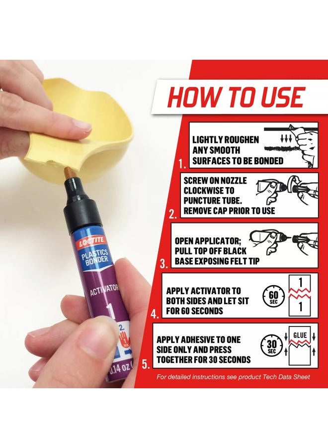 Loctite نظام لاصق بلاستيك لوكتايت 681925-6 مع منشط، أنابيب 2 جرام، علبة من 6 - Image 2