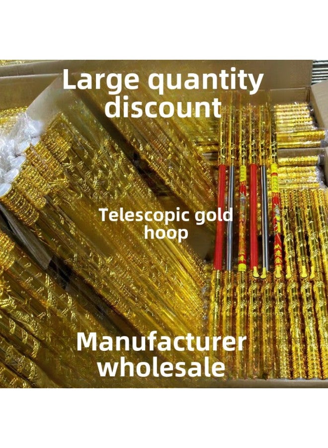 Manufacturer Automatic Retractable Gold Hoop Stainless Steel Sun Wukong Luminous Gold Hoop Temple Scenic Spot Hot Sale-Color:Automatic Button Telescopic Stainless Steel Pole  - Image 2