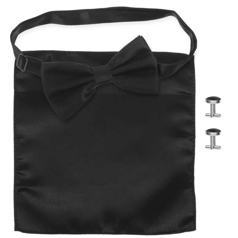 1 Set Mens Handkerchief Satin Tie Shirt Fashionable Costume Accessories for Groom - Image 1