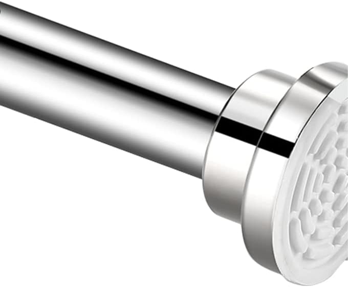 BLYPHOO Shower Curtain Rod: Tension Adjustable Non-Slip Curtain Rod– Never Rust 304 Stainless Steel, Bathroom Telescopic Tension Spring Curtain Pole – No Drilling Extendable Clothes Rail (125-220cm) - Image 1