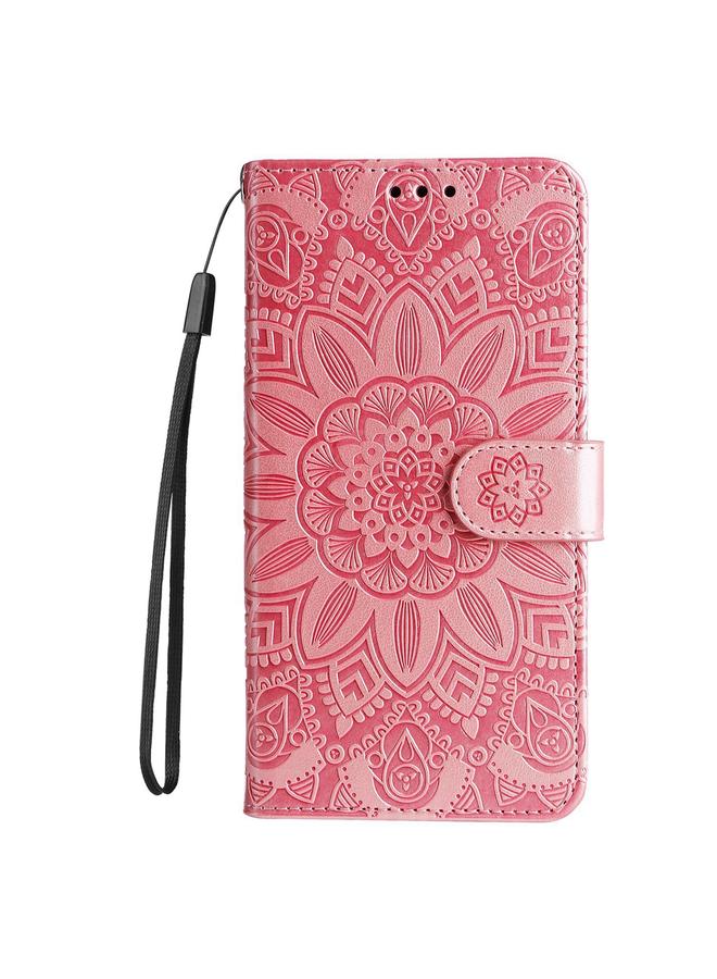 S-TOP Case For OPPO A54 4G / A16 / A16s / A55 4G Embossed Sunflower Leather Phone Case - Image 2