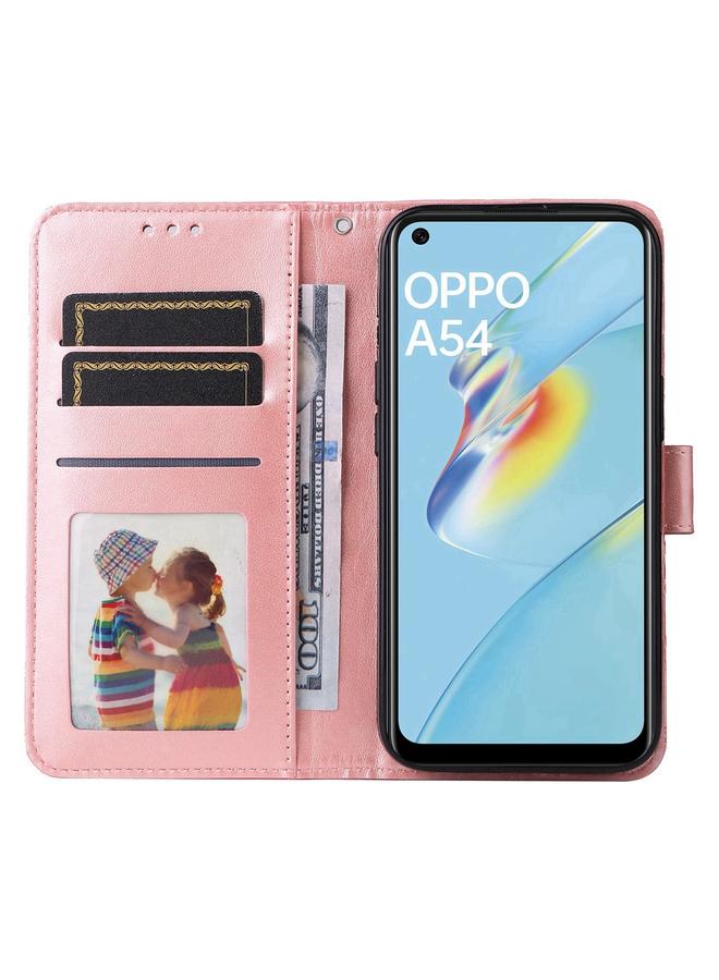 S-TOP Case For OPPO A54 4G / A16 / A16s / A55 4G Embossed Sunflower Leather Phone Case - Image 4