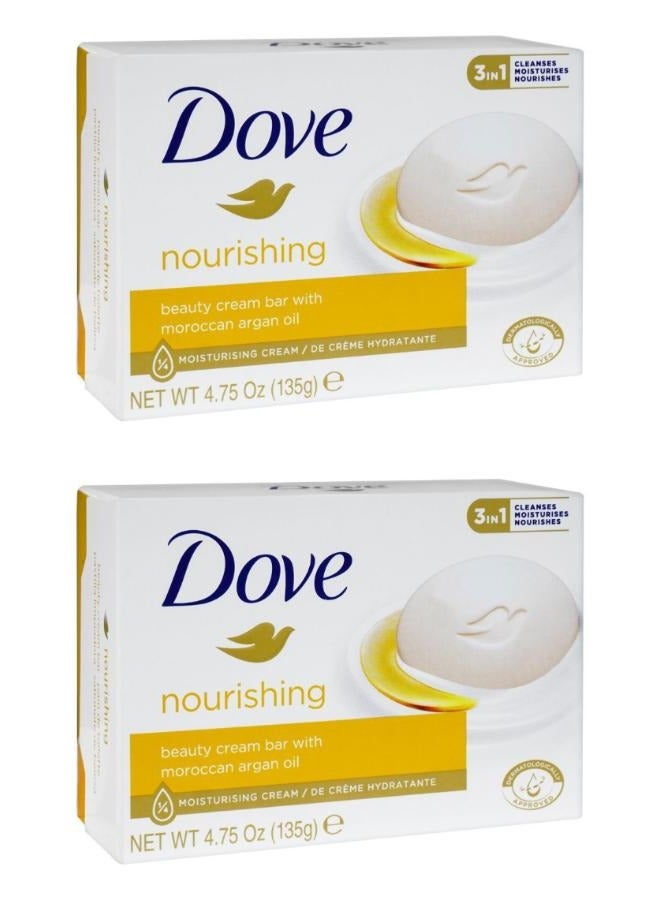 دوف صابون الجمال المغذي بزيت الأرغان المغربي 2 قطعة 2*135 جم