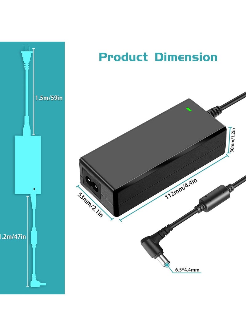 Max Power 19V 3A 3.42A 65W AC/DC Adapter Charger for ASUS HP AOC MSI Philips BenQ Monitors,Polk Braven Elite Speakers,Mini PC MINISFORUM UM690 UM700 UM773 intel NUC i5 i7 i8/NiPoGi CK10 Power Supply Cable - Image 4