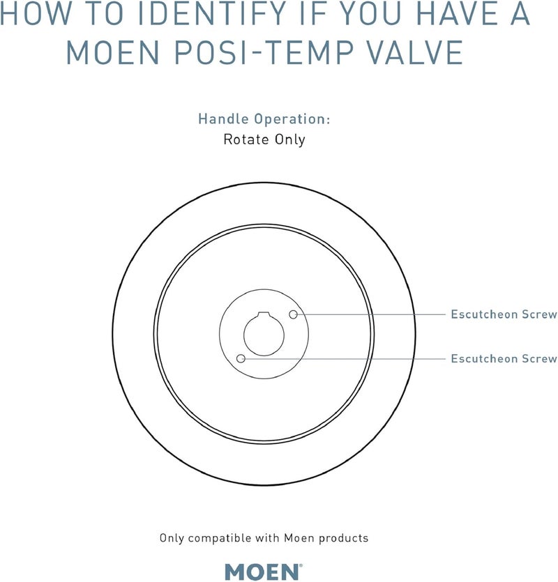 Moen Eva Brushed Nickel 1Handle PosiTemp Pressure Balancing Valve Trim Kit Valve Required T2131BN - Image 4